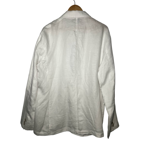 Daniel Hechter White Linen Blend Blazer Mens XL Two Button Casual Sport Coat - Picture 4 of 11